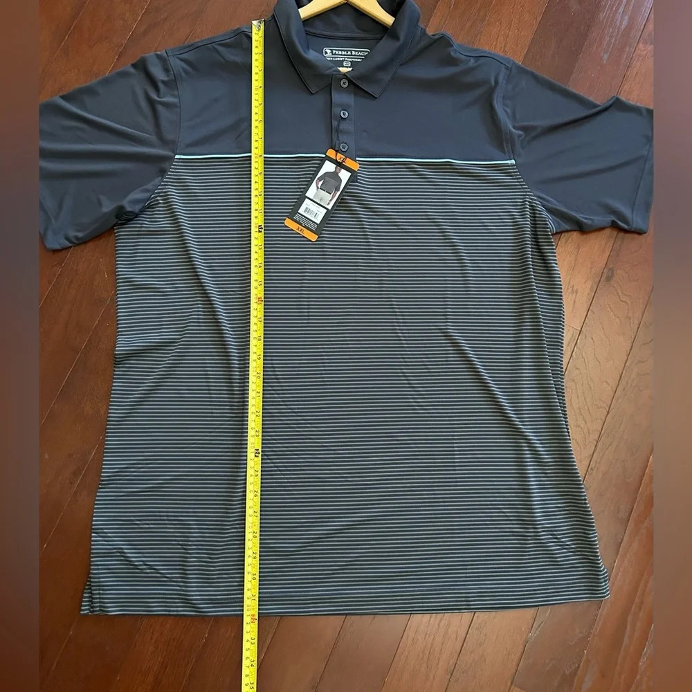 PEBBLE BEACH DRY-LUXE™ PERFORMANCE PERFORMANCE POLO XXL grey NWT - Picture 5 of 10